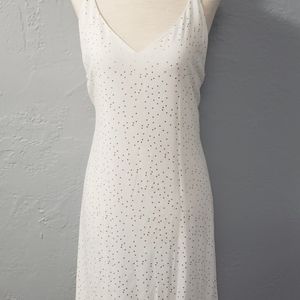 Brand New  White Dress with Gold Poka dots
